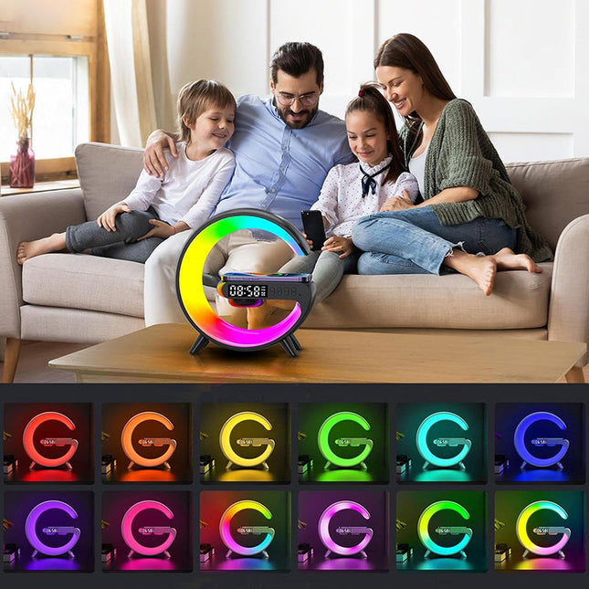 Väckarklocka med RGB-lampa och laddare