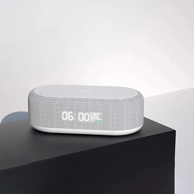 Smart högtalarklocka med trådlös laddare