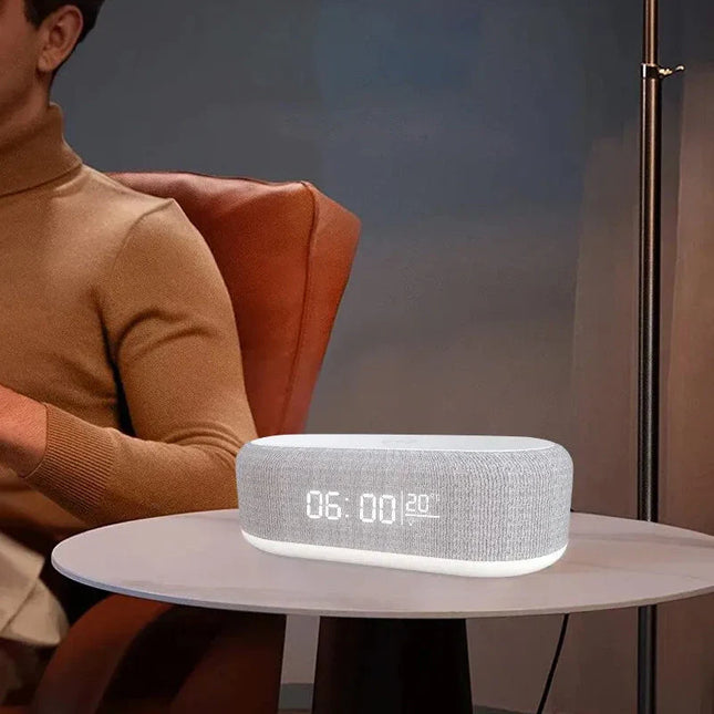 Smart högtalarklocka med trådlös laddare
