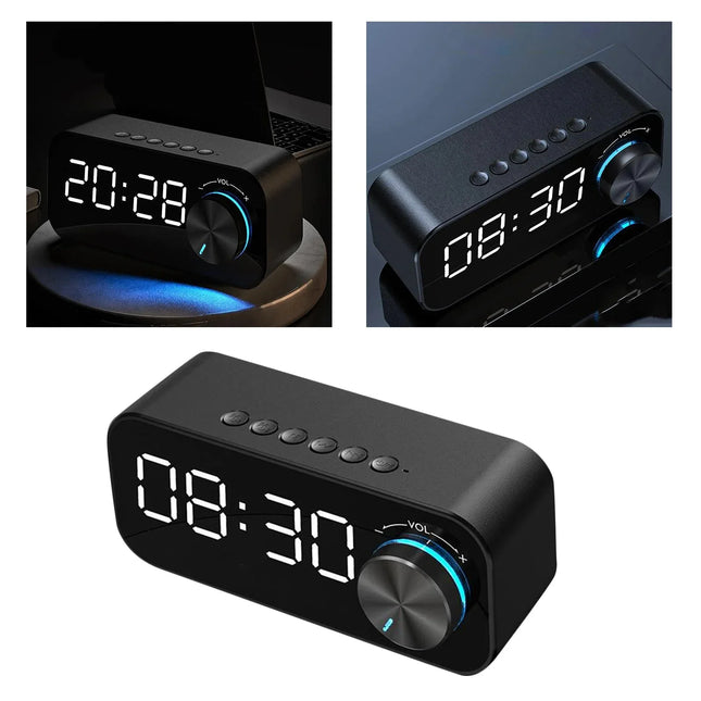 Väckarklocka med bluetooth-högtalare och LED