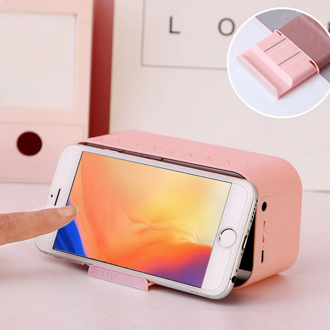 Rosa digital väckarklocka med Bluetooth