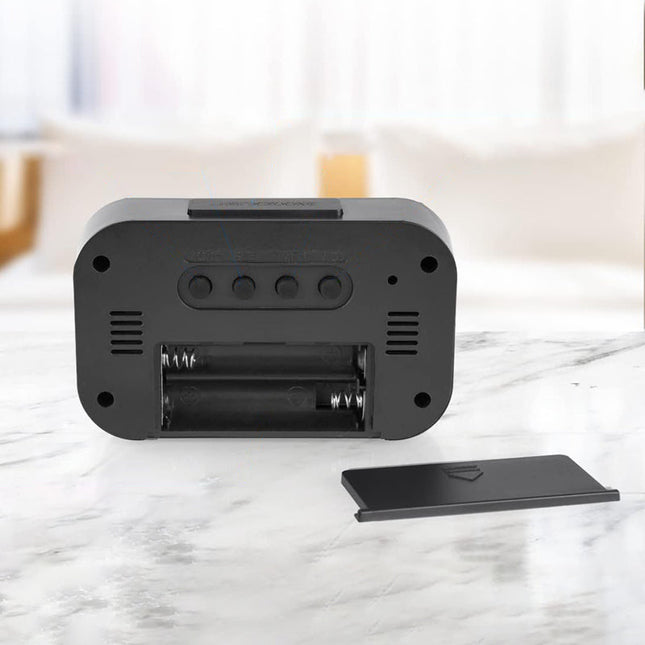 Kompakt digital reseväckarklocka batteridriven