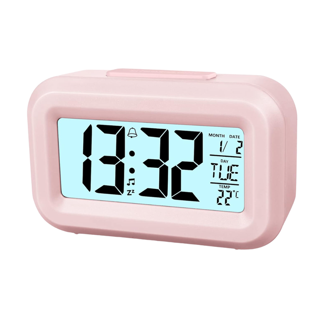 Kompakt digital reseväckarklocka batteridriven