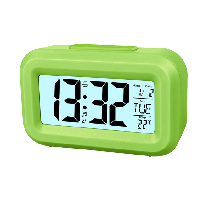 Kompakt digital reseväckarklocka batteridriven