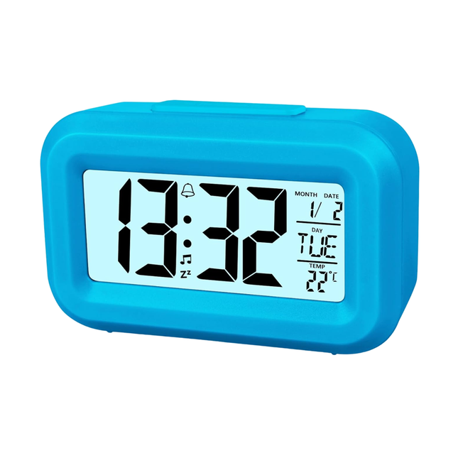 Kompakt digital reseväckarklocka batteridriven