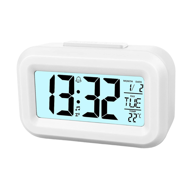 Kompakt digital reseväckarklocka batteridriven
