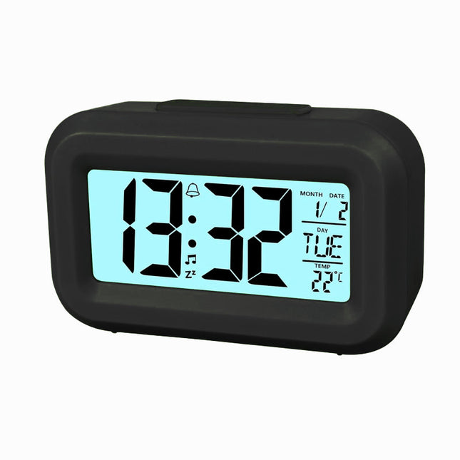 Kompakt digital reseväckarklocka batteridriven