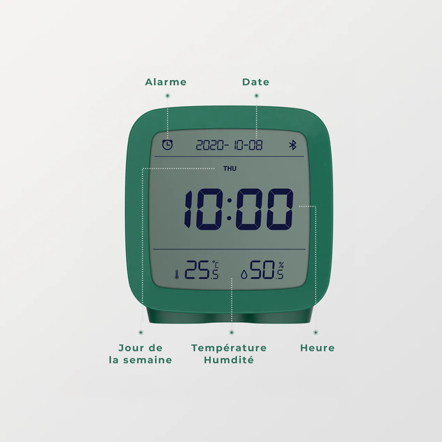 Batteridriven reseväckarklocka med stor display