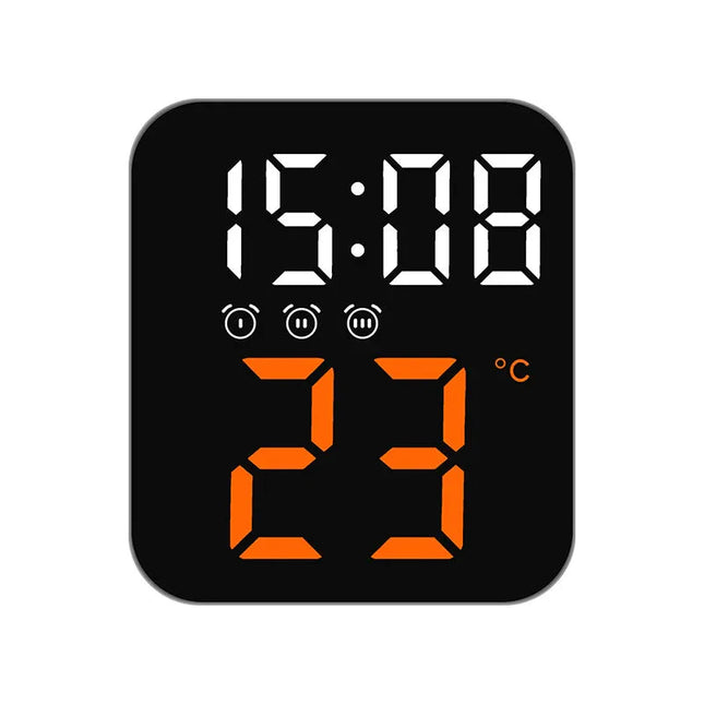 Reseväckarklocka med ljusstark orange display