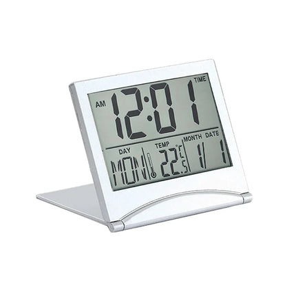 Vikbar digital reseväckarklocka med alarm