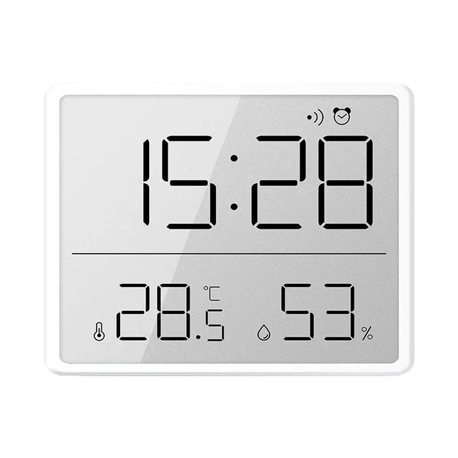 Tyst digital reseväckarklocka med termometer
