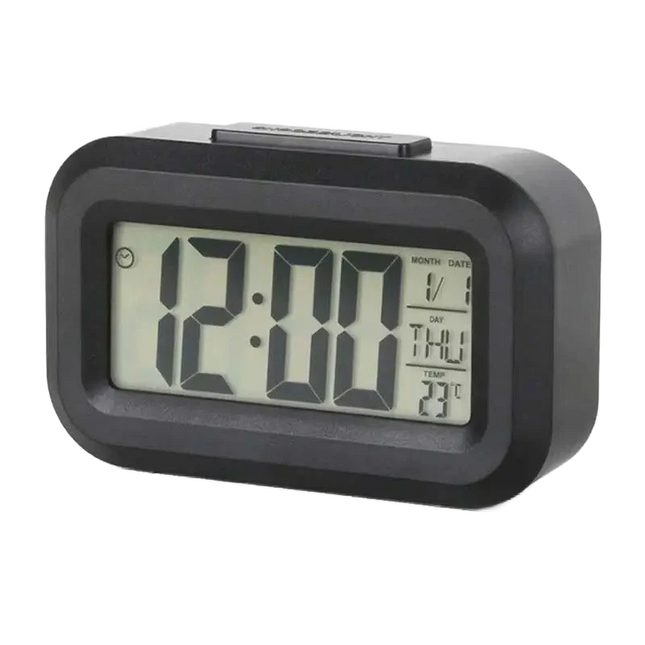 Liten batteridriven digital väckarklocka