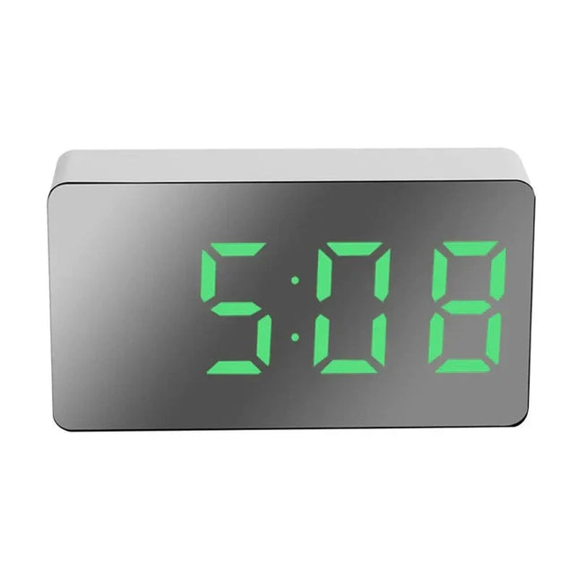 Digital väckarklocka med modern spegeldisplay
