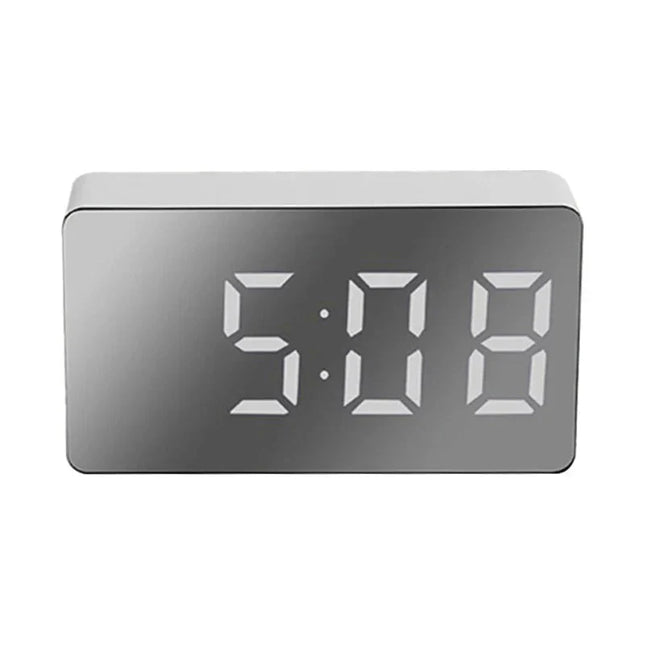 Digital väckarklocka med modern spegeldisplay