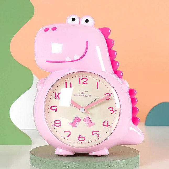 Rosa väckarklocka med dinosaurie barn