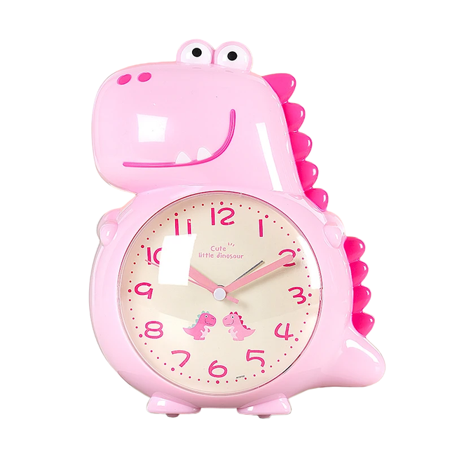 Rosa väckarklocka med dinosaurie barn