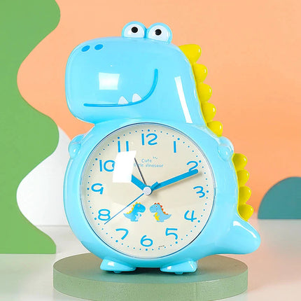 Blå analog dinosaurie väckarklocka barn