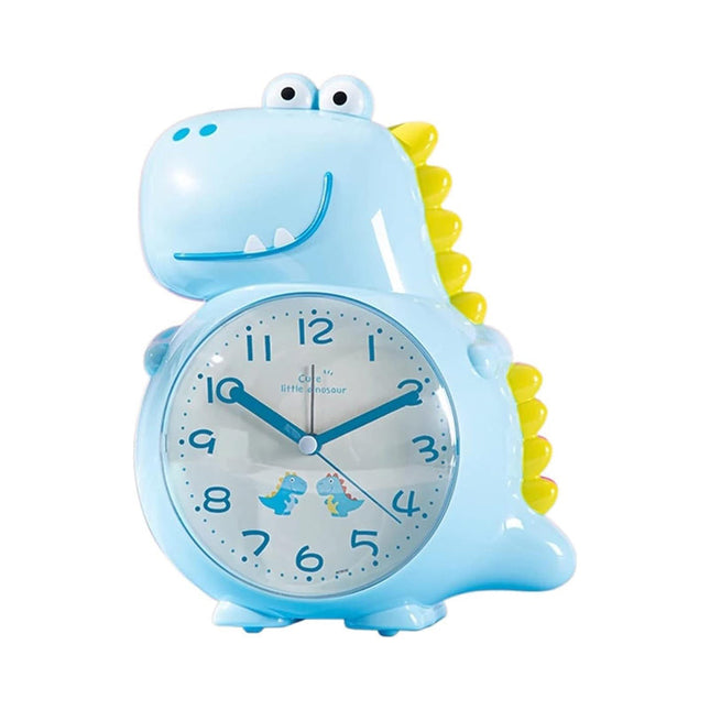 Blå analog dinosaurie väckarklocka barn