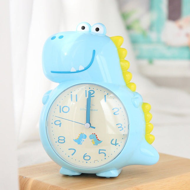 Blå analog dinosaurie väckarklocka barn