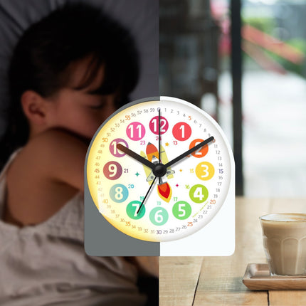 Pedagogisk väckarklocka med rymdraket pojkar