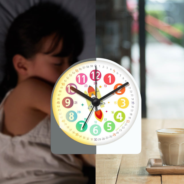 Pedagogisk väckarklocka med rymdraket pojkar