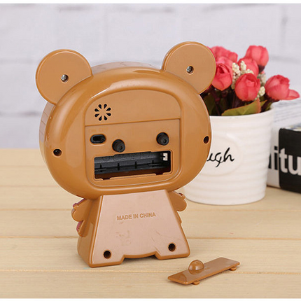 Söt analog barnväckarklocka i björndesign