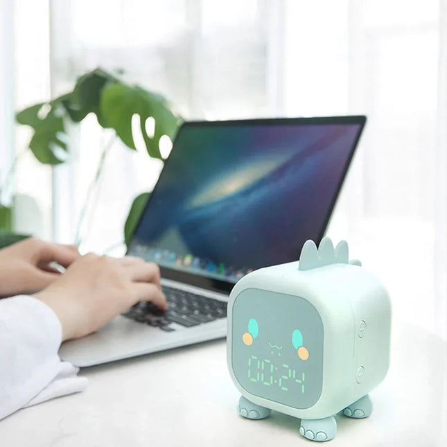Dinosaurie väckarklocka med nattlampa för barn