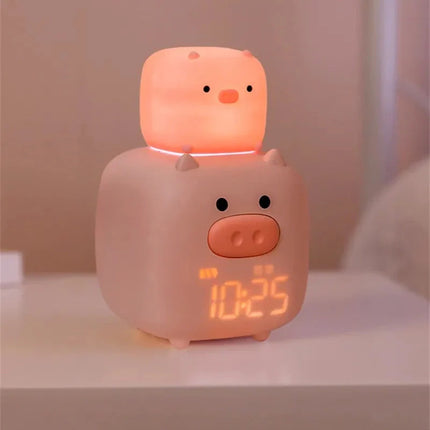 Rosa gris väckarklocka för barn