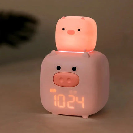 Rosa gris väckarklocka för barn