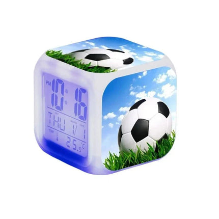 Digital väckarklocka med fotbollsmotiv