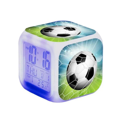 Digital väckarklocka med fotbollsmotiv