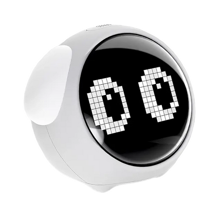 Digital väckarklocka med roliga ansiktsuttryck