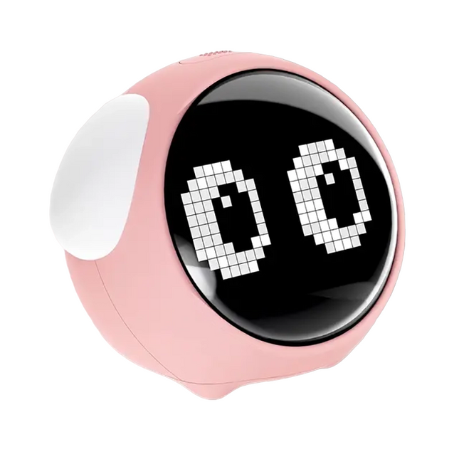 Digital väckarklocka med roliga ansiktsuttryck