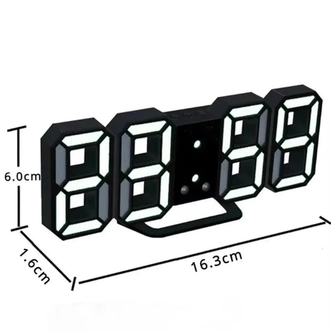 Digital LED väckarklocka med 3D-siffror