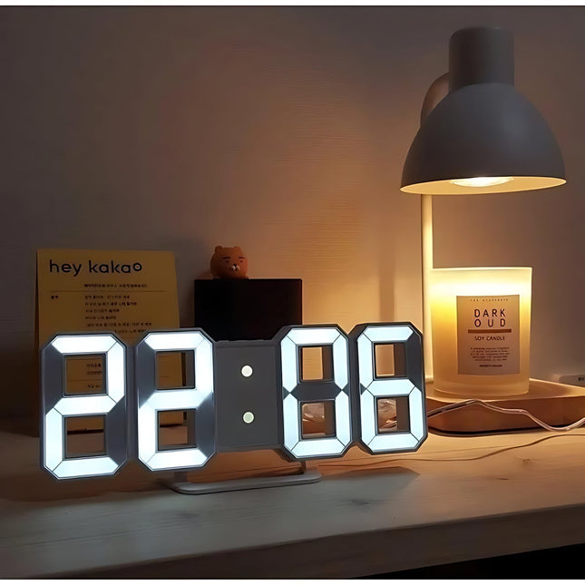 Digital LED väckarklocka med 3D-siffror