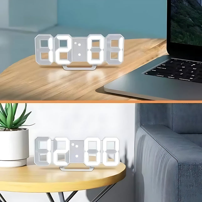 Digital LED väckarklocka med 3D-siffror