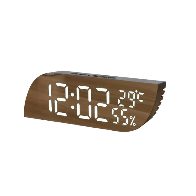 Batteridriven digital väckarklocka med ljus