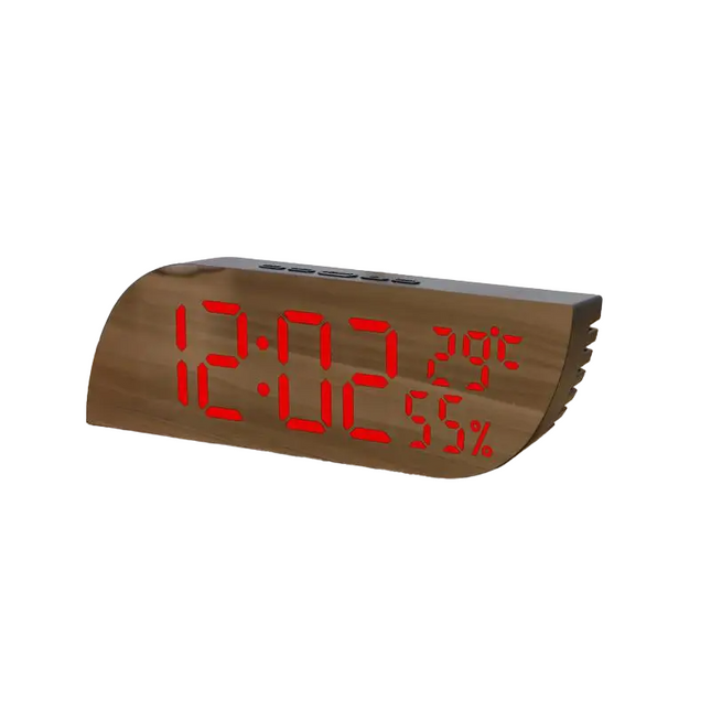 Batteridriven digital väckarklocka med ljus