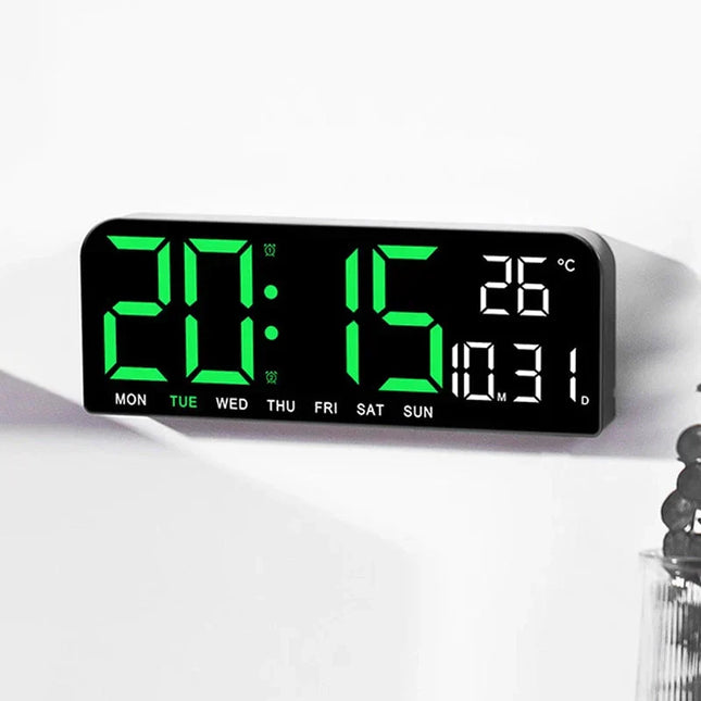 Digital väckarklocka med ljus och termometer