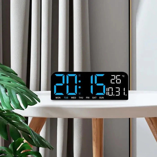 Digital väckarklocka med ljus och termometer