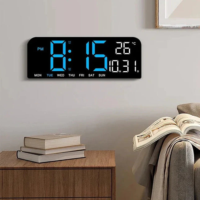 Digital väckarklocka med ljus och termometer
