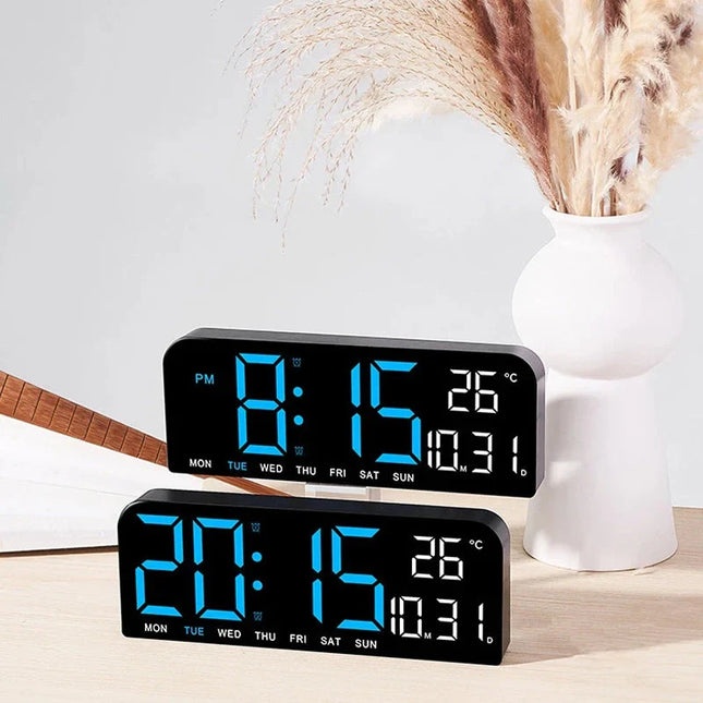 Digital väckarklocka med ljus och termometer