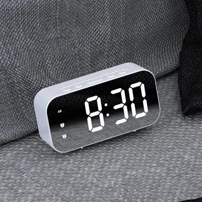 Digital LED-väckarklocka med spegeldisplay