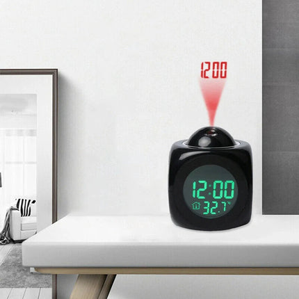 Digital väckarklocka med lysande projektor