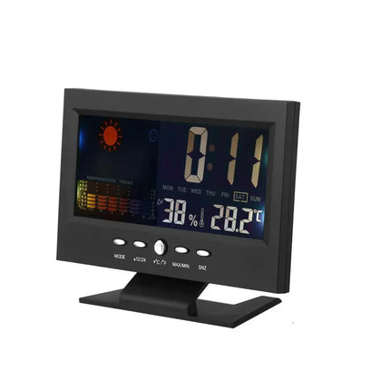 Digital väckarklocka med kalender och termometer