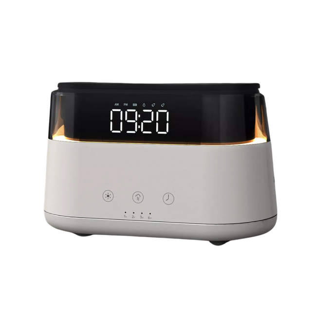 Väckarklocka med doftspridare och ljus