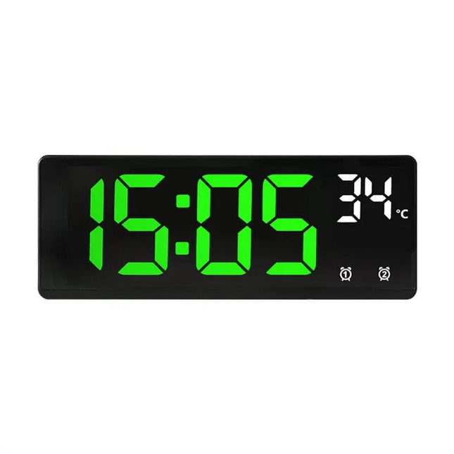 Digital väckarklocka med gröna LED-siffror
