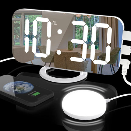Väckarklocka med spegel och vibration