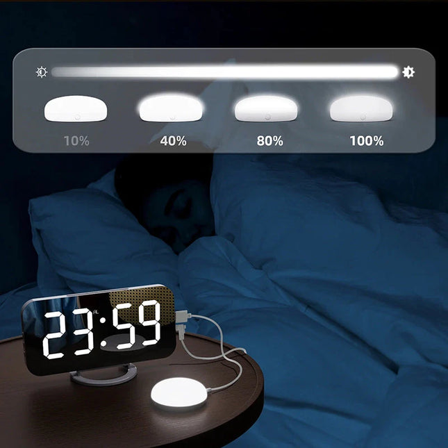Väckarklocka med spegel och vibration
