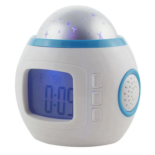 Väckarklocka med stjärnprojektor för barnrum